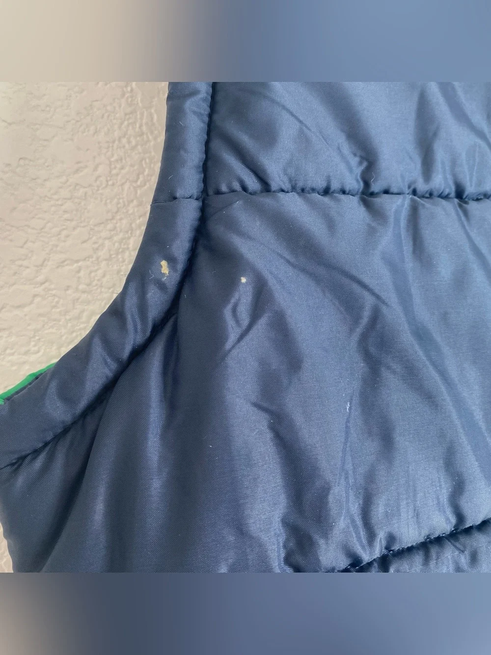 Vintage Sears Outerwear blue yellow navy colorblocking puffer vest, L
